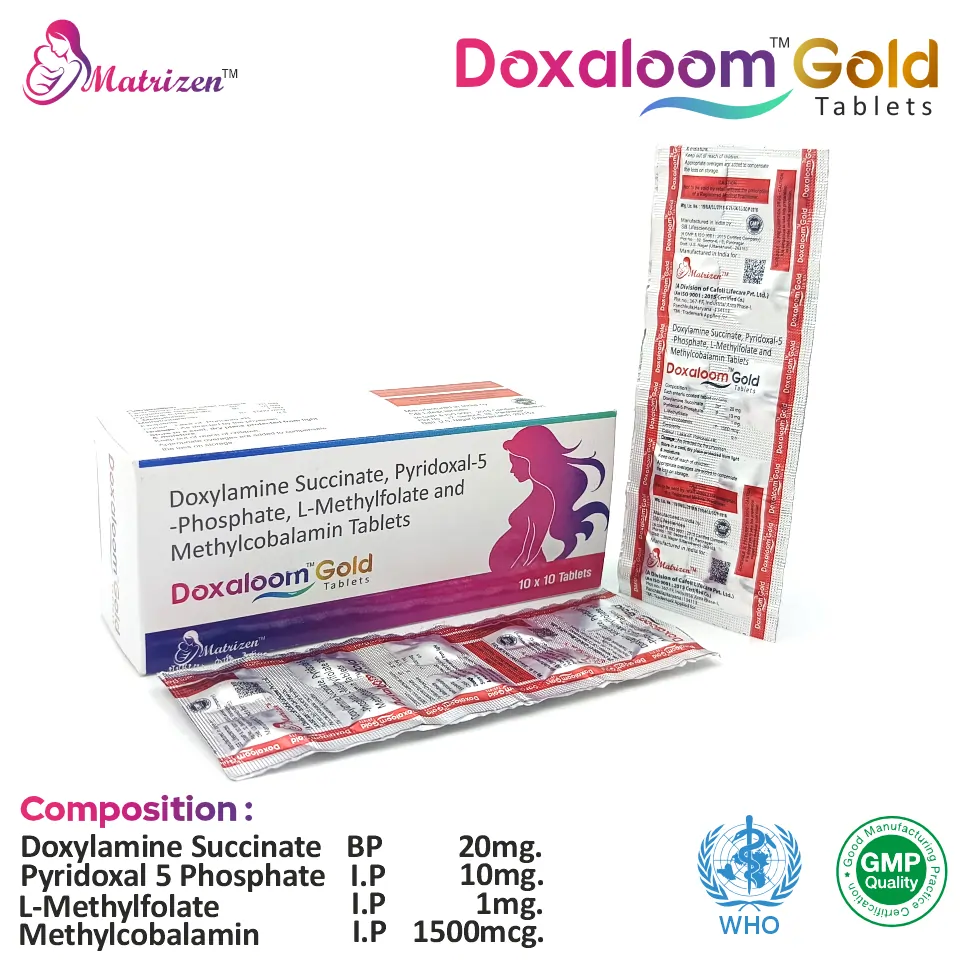 Doxylamine 20mg + L-Methylfolate + P5P + Mecobalamin Tablet | Pregnancy Wellness | Best Price for PCD Pharma Franchise in Ahmedabad